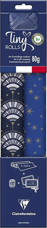 Besuche den Clairefontaine-Store Clairefontaine 223892C Set Tiny Rolls Blau Gold — Geschenkverpackung