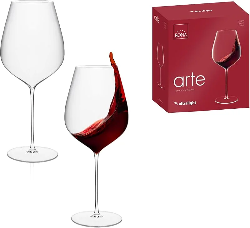 Besuche den RONA-Store RONA ARTE Bordeauxgläser, Rotweingläser 2er Set aus Kristallglas, je 630ml — Wein und Festtafel