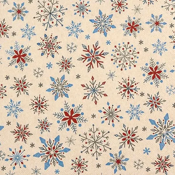 Besuche den Home Fashion-Store Home Fashion 20 Servietten aus Recycling-Papier Winter Feine Schneeflocken rot-blau als Tischdeko. Papierservietten, umweltfreundlich mit Motiv. Auch für Decoupage und Serviettentechnik 33x33cm — Advent und Tisch