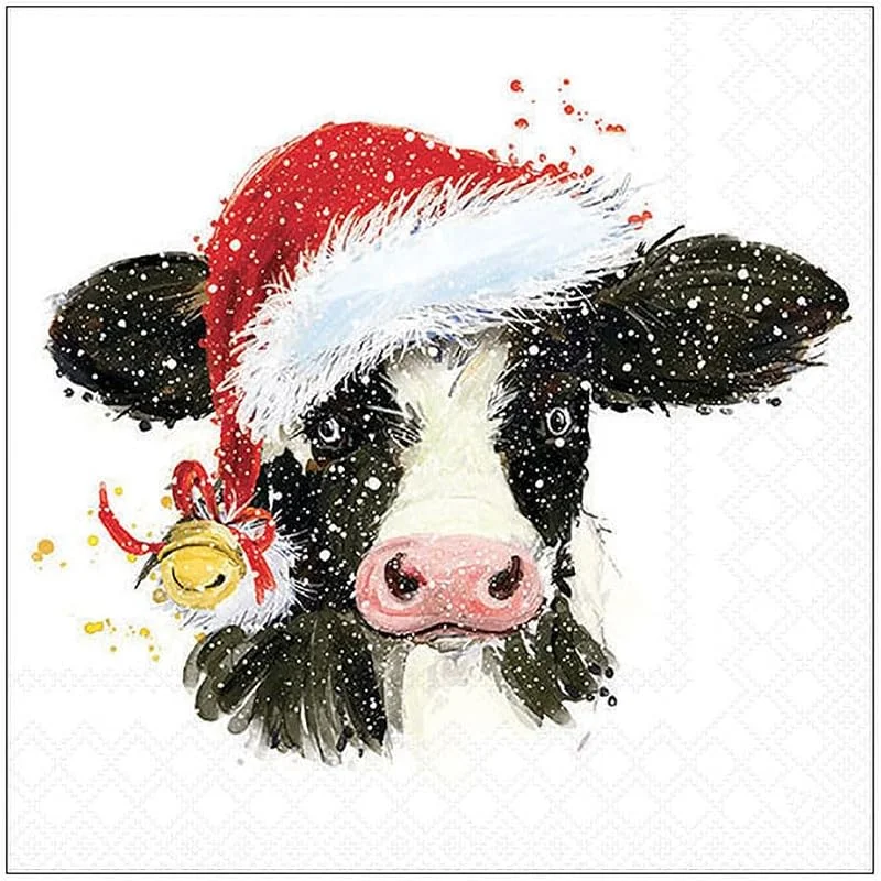 Besuche den Ambiente-Store Ambiente Serviette Weihnachts-Kuh, 33 x 33 cm, 20 Stück, ideal für Tischdekoration, Party, Feste — Advent und Tisch