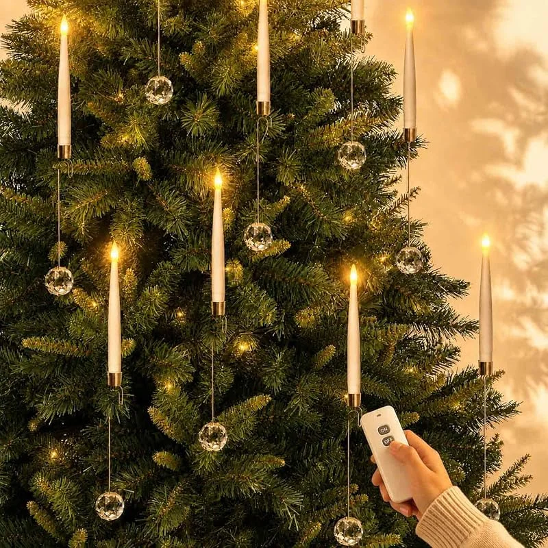 Marke: MozkeTo19 12 Stück Weihnachtsbaumkerzen mit Fernbedienung — Weihnachtsbeleuchtung