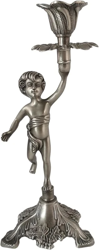 Marke: Generisch Deko Figur Engel Metall Silber Kerzenständer Kerzenhalter Dekoobjekt Götterbote — Kerzenlicht Abendessen