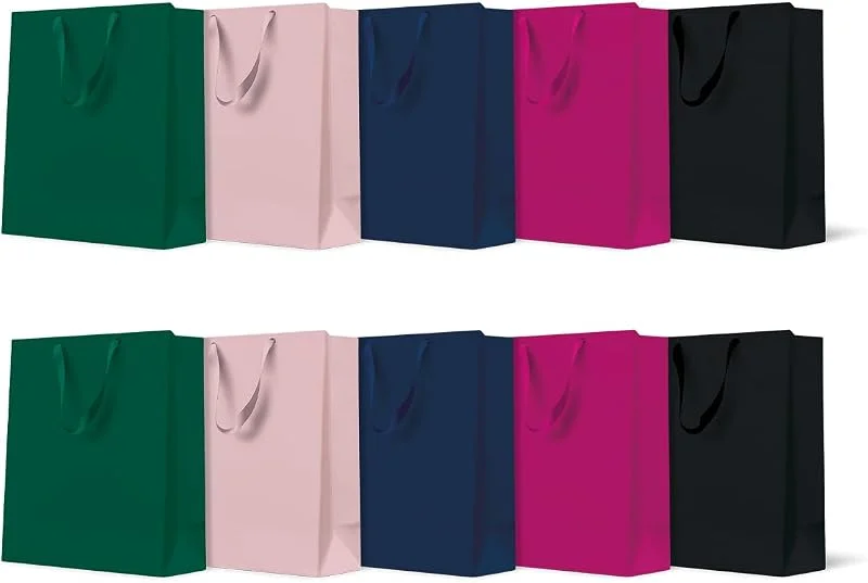 Besuche den PAW Decor Collection-Store PAW Geschenktüten 20 x 25 x 10 cm, 10 Stück - Unifarben Dunkel — Geschenkverpackung