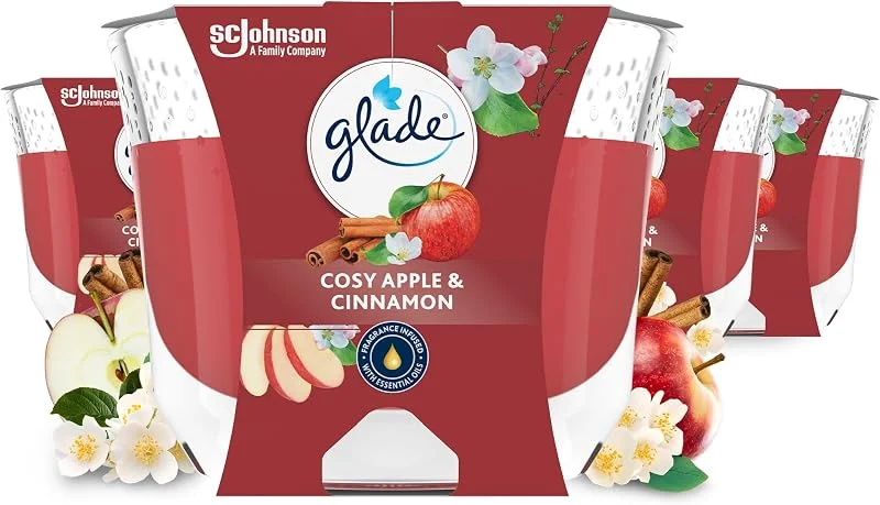 Besuche den Glade-Store Glade Duftkerzen im Glas 4er-Pack, Mit ätherischen Ölen, 4 Stück — Kerzenlicht Abendessen