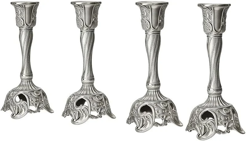 Besuche den ZWEquipint-Store Blumen Kerzenständer Set 4-TLG Alloy 15, 5cm Gold(Silver) — Kerzenlicht Abendessen
