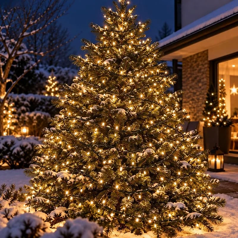 Besuche den Mojawo-Store 400er LED Lichterkette 50 Meter Weihnachtslichterkette IP44 Warmweiß L50m — Weihnachtsbeleuchtung