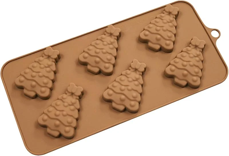 Marke: Generic Silikon Schokoladenform, 6-Hohlraum Weihnachten Festliches Werkzeug, Schokolade Silikon Dicke Form - für Festival Dessert Party Kochen Feiertage Backen Home Küche Geburtstag Party Feier — Weihnachtskueche