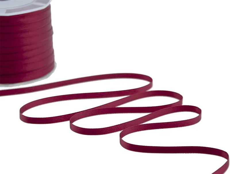 Besuche den Furlanis-Store Furlanis - Doppelsatinband, Italienische Gewebe - Burgunderrot, 6 mm x 100 m, Bordeaux — Geschenkverpackung