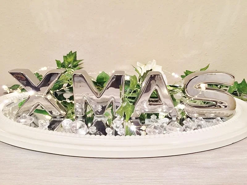 Besuche den DRULINE-Store 3D Buchstaben Deko Schriftzug XMAS Schriftzug Weihnachtsdeko Deko Weihnachten Tischdeko Weihnachten Adventsdeko Silber Dekoration Weihnachtsdekoration Deko Buchstaben Weihnachtstischdeko Silber — Advent und Tisch