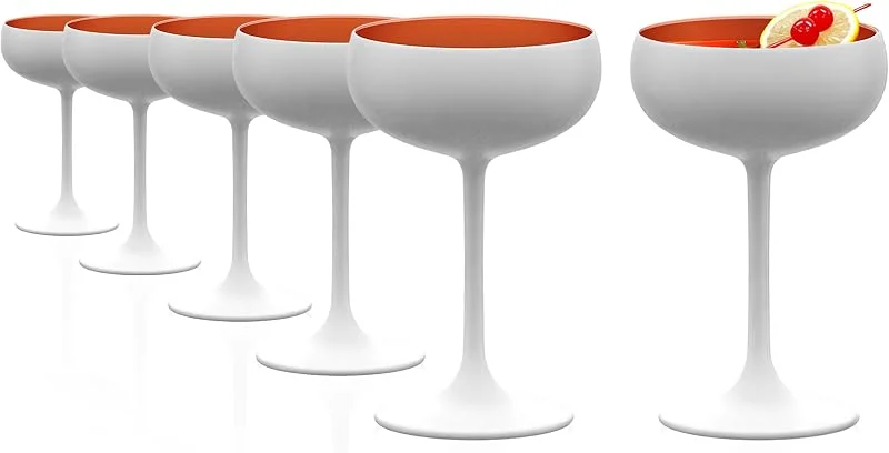 Besuche den Stölzle Lausitz-Store Stölzle Lausitz Elements Sektschalen Sektgläser Weiß-Bronze 230 ml, 6er-Set — Wein und Festtafel