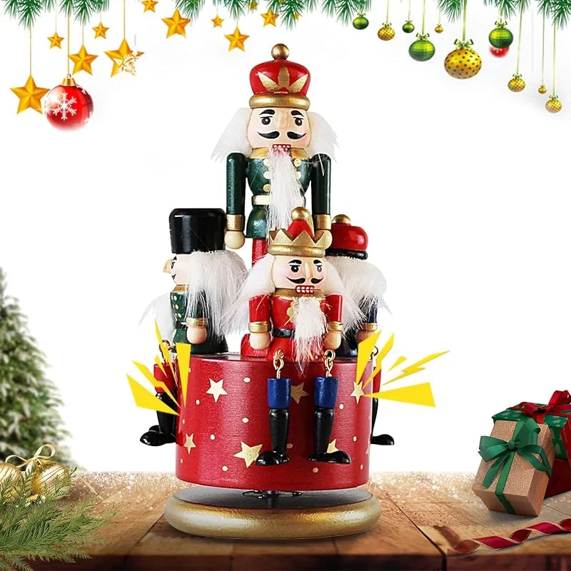 Marke: Generisch Nussknacker-Spieluhr, Weihnachts-Spieluhr, lustige Figuren aus Musikboxen, Dekoration von Nussknacker-Figuren im europäischen Stil, bunte rotierende Nussknacker-Figuren zu Weihnachten, de — Weihnachtsdeko