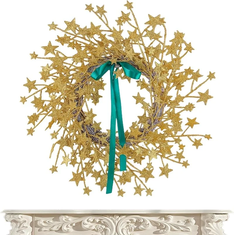 Marke: Generisch Weihnachtskranz für die Tür, 55 cm, Weihnachtsstern-Dekoration — Weihnachtsdeko