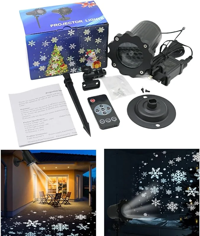 Marke: Generisch Schneefall Projektor Beleuchtung 360 Grad Rotation Weihnachtslicht — Weihnachtsbeleuchtung