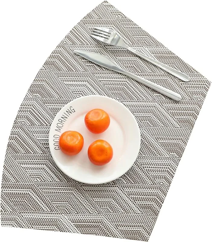 Besuche den Epinki-Store Epinki Weihnachten Tischset Sektor, 2Pcs Set PVC Platzmatten Abwaschbar Sektor mit Rautenförmig Muster Hitzebeständige, Tischmatte Schreibtisch Kaffee für Esstisch, 44x29CM — Küche & Haushalt