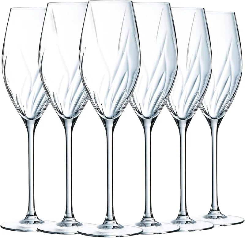 Marke: Cristal d'Arques Cristal d'Arques Paris, Sektgläser, Swirly, 24 cl, 6er Set — Wein und Festtafel