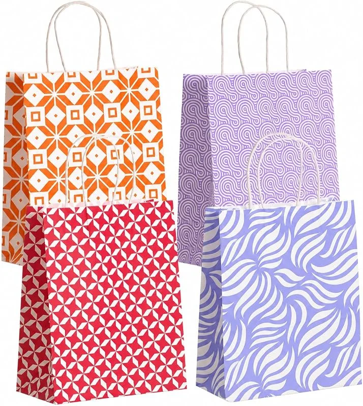 Besuche den Velway-Store Velway Geschenktüten 24 Stück - Papiertüten mit Henkel, 26x21, 5x10 cm — Geschenkverpackung