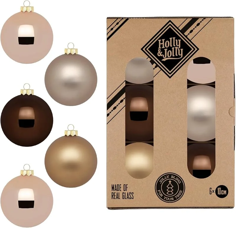 Besuche den Holly & Jolly-Store Holly & Jolly - Weihnachtskugeln Elegant Lounge, 6 Stück — Weihnachtsdeko