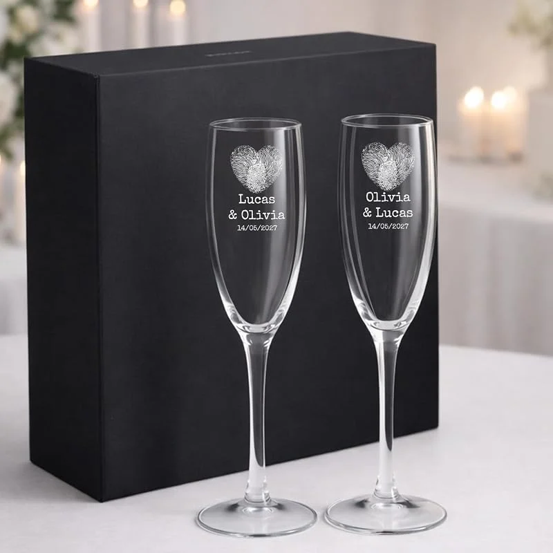 Besuche den Wanapix-Store Wanapix, Personalisierte Sektgläser, Gravierten Sekt-Glas, Originelles Geschenk für Paare, Jahrestag, Hochzeit, Kristall - 20cl., Love — Wein und Festtafel