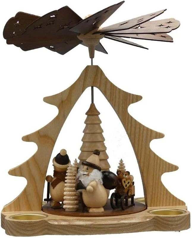 Besuche den Rudolphs Schatzkiste-Store Rudolphs Schatzkiste Pyramide Weihnachtsmann mit Schlitten Natur Höhe 28cm NEU Weihnachtspyramide Santa Claus Knecht Ruprecht Holzpyramide — Weihnachtsdeko