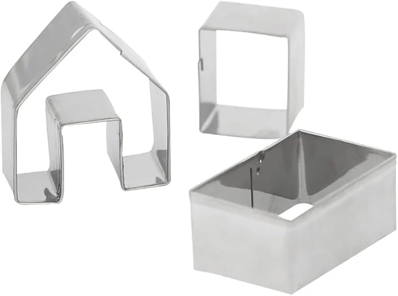 Marke: Gcroet Lebkuchenhaus Keksschneider 3pcs Edelstahl Metall Backformen kleine Lebkuchenhaus Kit Weihnachtshaus Backform .. — Weihnachtskueche