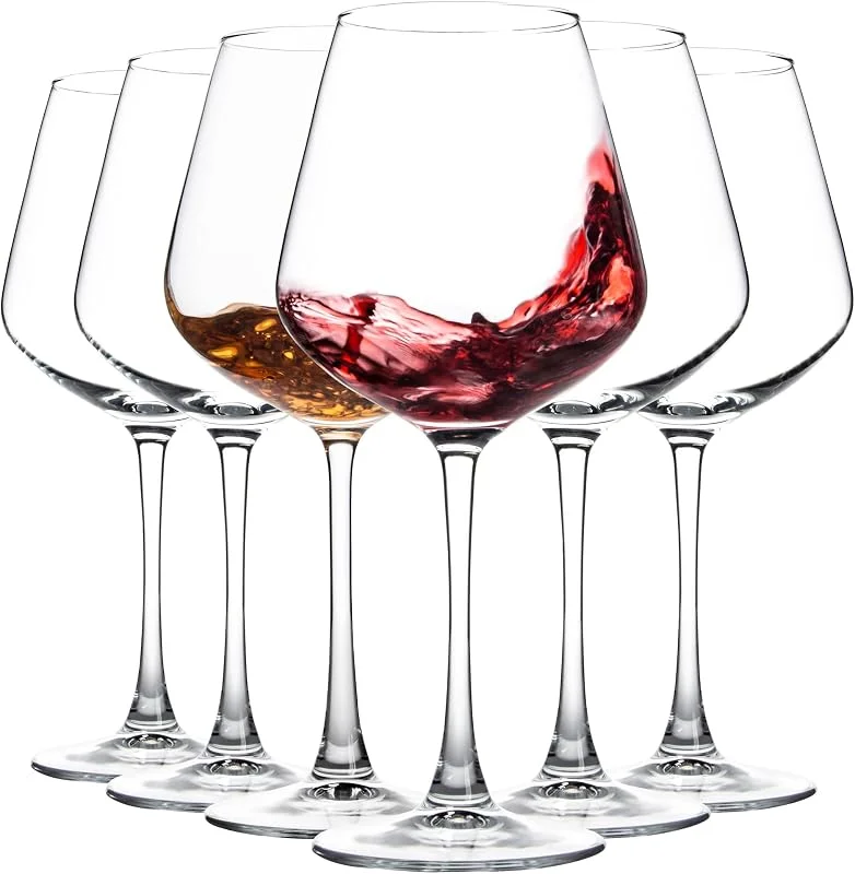 Marke: SHYRC Rotweingläser, 6er-Set, 552 ml, Burgunderweingläser für Rot- oder Weißwein, Weingläser mit Stiel, ideal für Weinprobe, Jahrestag, Hochzeit, transparent — Wein und Festtafel