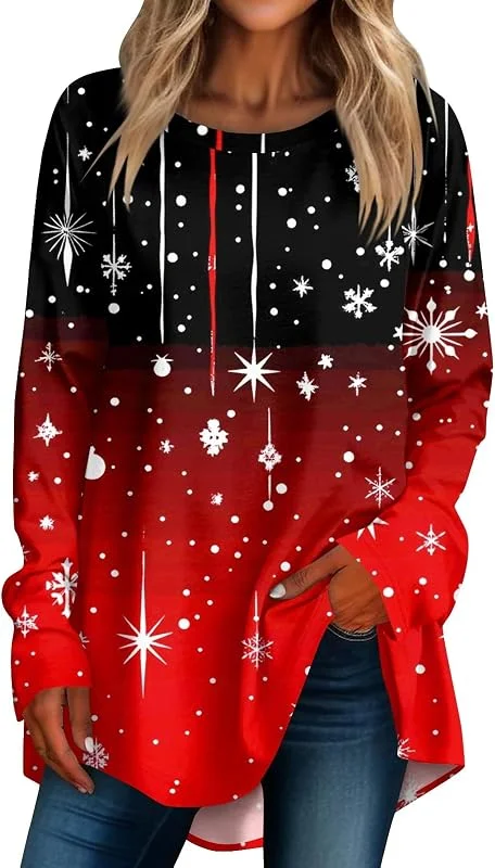 Marke: SCBFDI Pullover Weihnachten Damen Langarmshirt Christmas Festival Outfit — Weihnachtsmode