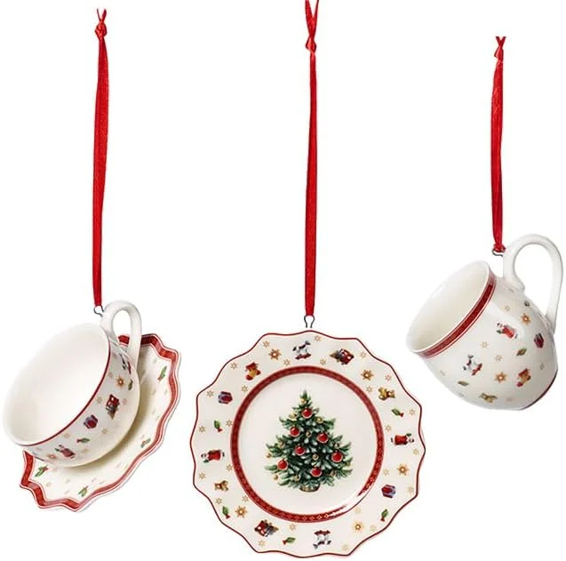 Villeroy & Boch - Toy's Delight Ornamente Geschirrset 3-teilig Weiß und Rot — Advent und Tisch