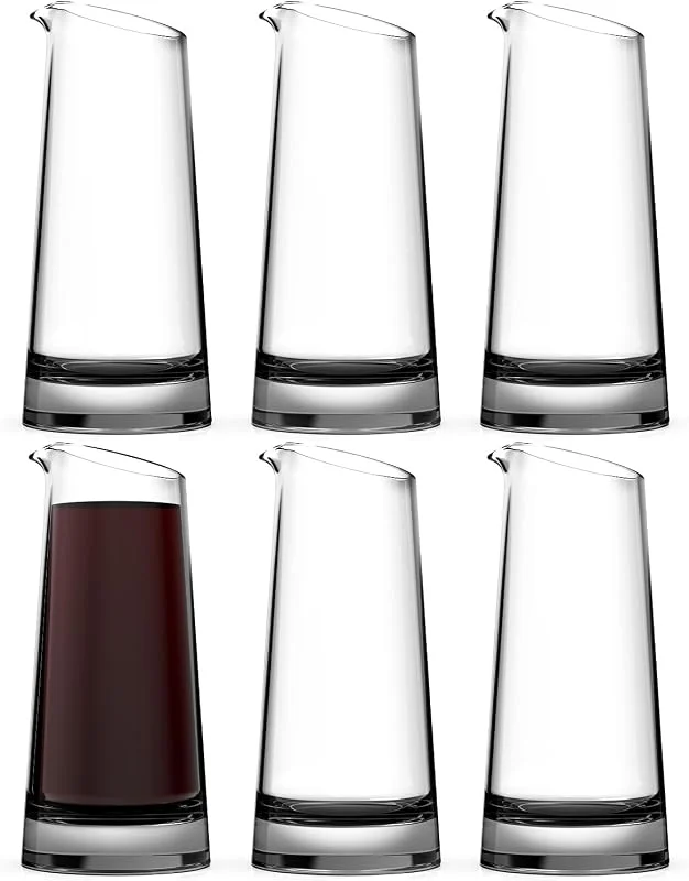 Besuche den NUTRIUPS-Store 6er Set (170.1 g) Mini Karaffe - Individuelle Weinkaraffe Einzelportion Glas Weinkaraffen Set Dekanter Kleine Weindekanter — Wein und Festtafel