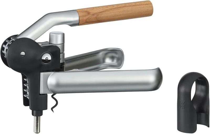 WMF Baric Hebelkorkenzieher Wein 19 x 11 x 15 cm, Korkenzieher mit Folienschneider, professioneller Weinflaschenöffner, Flaschenöffner für Wein und Prosecco, Weinöffner, mühelose Bedienung — Wein und Festtafel
