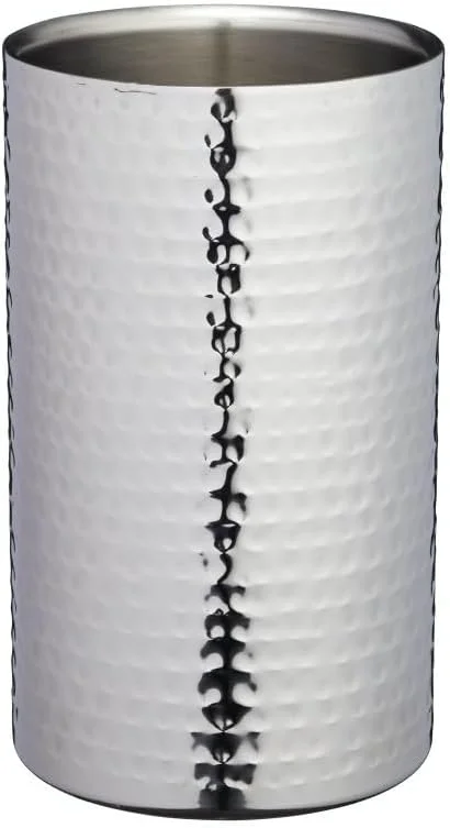Besuche den Bar Craft-Store BarCraft Weinkühler, doppelwandiger Edelstahl Champagnerkühler, 12 x 20cm, gehämmertes Finish, Silber — Wein und Festtafel