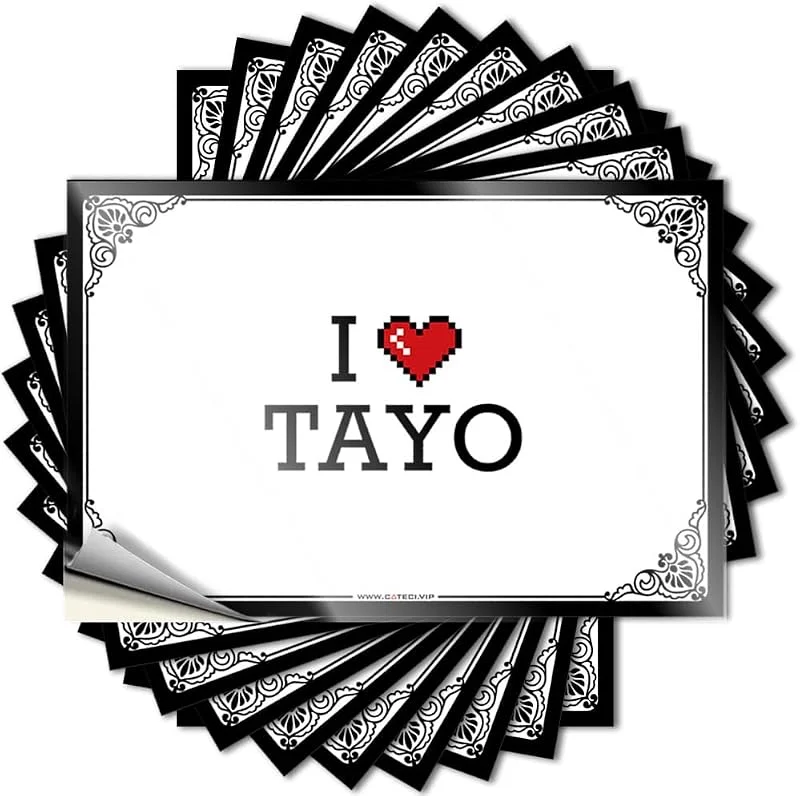 Marke: FJHG Lustige Auto-Aufkleber "I Love Tayo", großer Aufkleber für Auto, Halloween, Autoaufkleber (6 x 9 cm) — Geschenkverpackung
