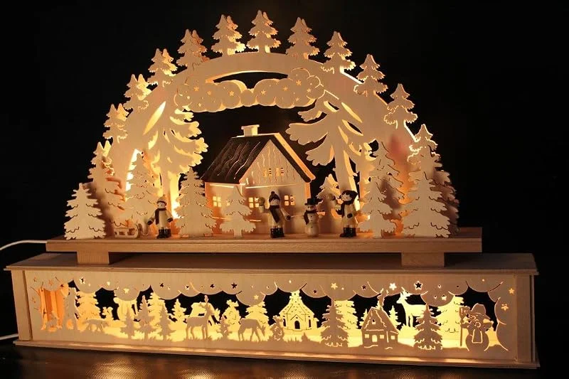 Marke: SchwibboLa 50 Original Erzgebirgischer Schwibbogen mit Erhöhung Lichterbogen XXL Verschieden Größen FREIE Auswahl (Motiv61: 72x45cm (BxH)) …, 1 — Weihnachtsdeko