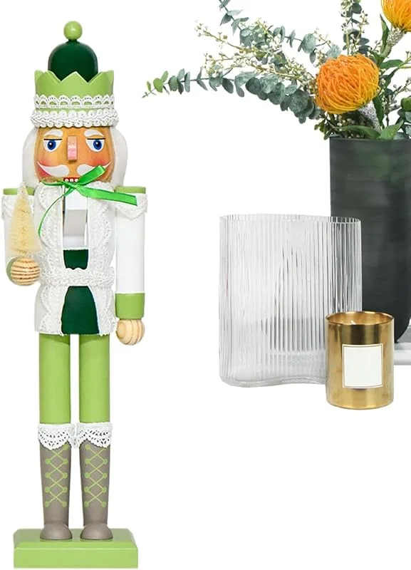 Marke: Generisch Nussknacker-Figur, 38, 1 cm, Handarbeit, Holz-Sammelpuppe — Weihnachtsdeko