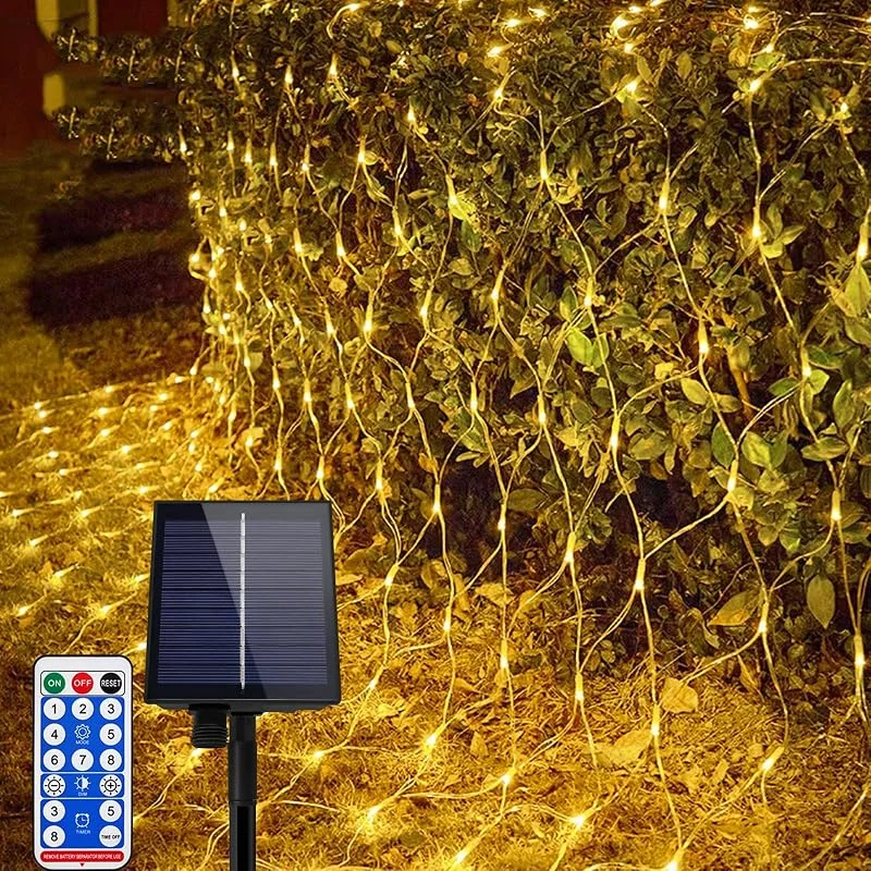 Besuche den FIVMEN-Store FIVMEN Solar Lichterkette Aussen 3x2 m 250 LED Solarlichterkette Lichternetz Außen Wetterfest Wasserdicht IP44 mit Solarpanel & USB Weihnachtsdeko Weihnachten Beleuchtung Outdoor Warmweiß — Weihnachtsbeleuchtung