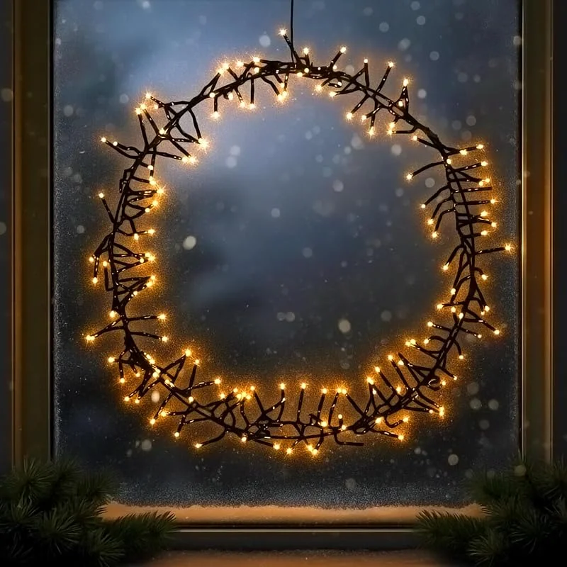 Besuche den Spetebo-Store LED Ring schwarz zum Hängen mit Timer - 40 cm - Metallkranz mit Gold LED Lichterkette - Weihnachtsdeko Fensterdeko Weihnachten Türkranz — Weihnachtsbeleuchtung