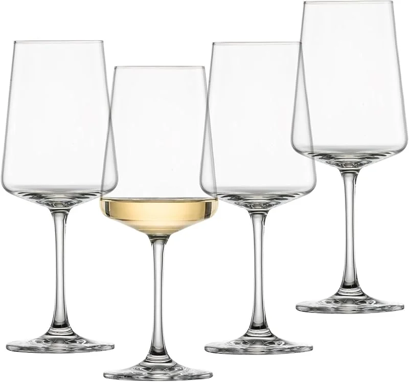 Besuche den Schott Zwiesel-Store SCHOTT ZWIESEL Weissweinglas MioVino (4er-Set), moderne Weingläser für Weißwein, spülmaschinenfeste Tritan-Kristallgläser, Made in Germany (Art.-Nr. 124050) — Wein und Festtafel