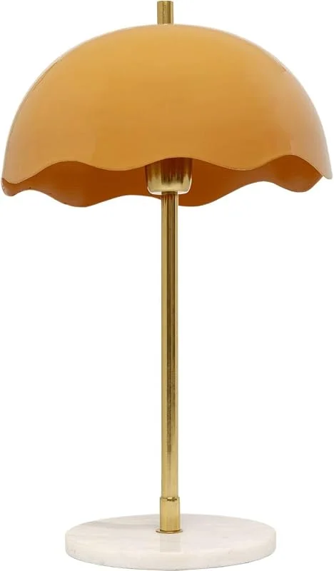 Kare Design Tischlampe Lia Orange, Gold, Marmor, Metall, Moderne Tischleuchte, Büro, Wohnzimmer, Schlafzimmer, Office, keine Leuchtmittel inklusive, 50x30x30 (HxBxT) — Kerzenlicht Abendessen