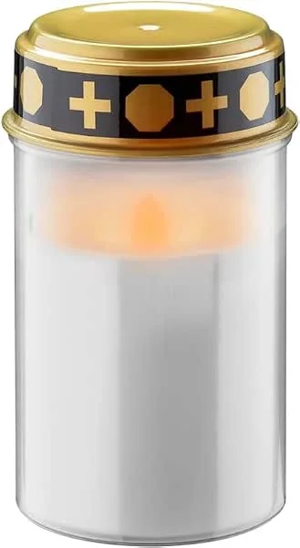Besuche den goobay-Store goobay LED Grablicht mit Batterie, Grabkerzen Outdoor, Friedhof Kerzen, Grablichter, ewiges Licht, Grablampe, Weiss, Batteriebetrieben 2x AA Mignon (Nicht im Lieferumfang enthalten, 77771 — Kerzenlicht Abendessen