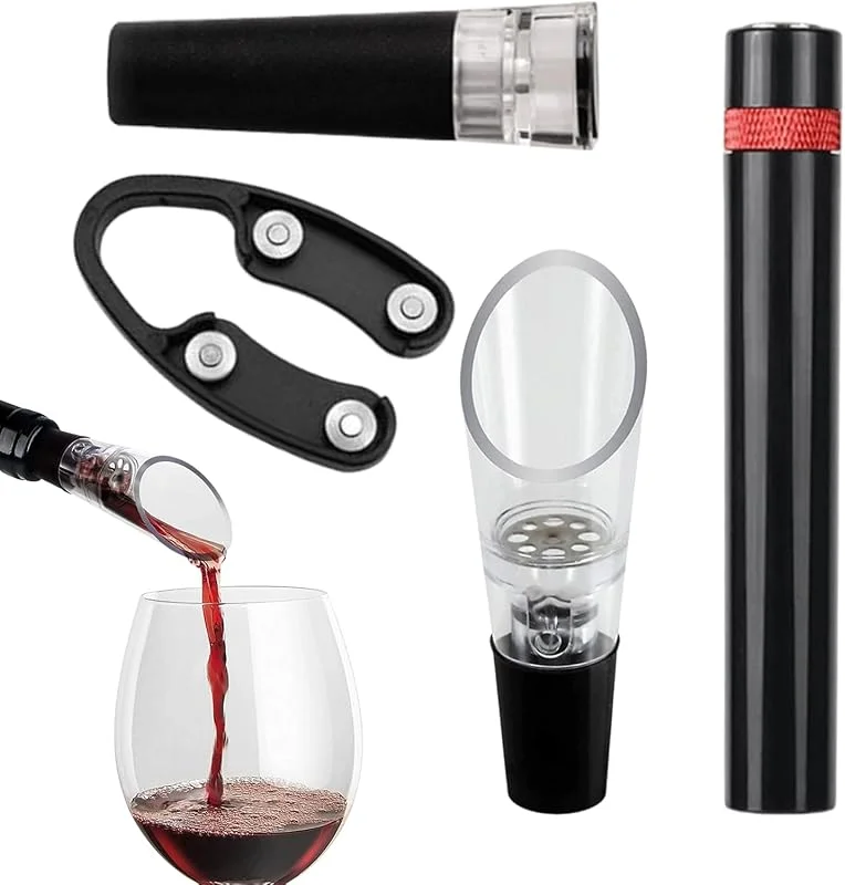 Marke: Générique Flaschenöffner-Set – 4-teiliges Luftpumpenöffnungswerkzeug mit Flaschenöffner, Küchenflaschenöffner, für die Küche, Zuhause, Barkeeper, Erwachsene, Bier, Weihnachten und Halloween — Wein und Festtafel