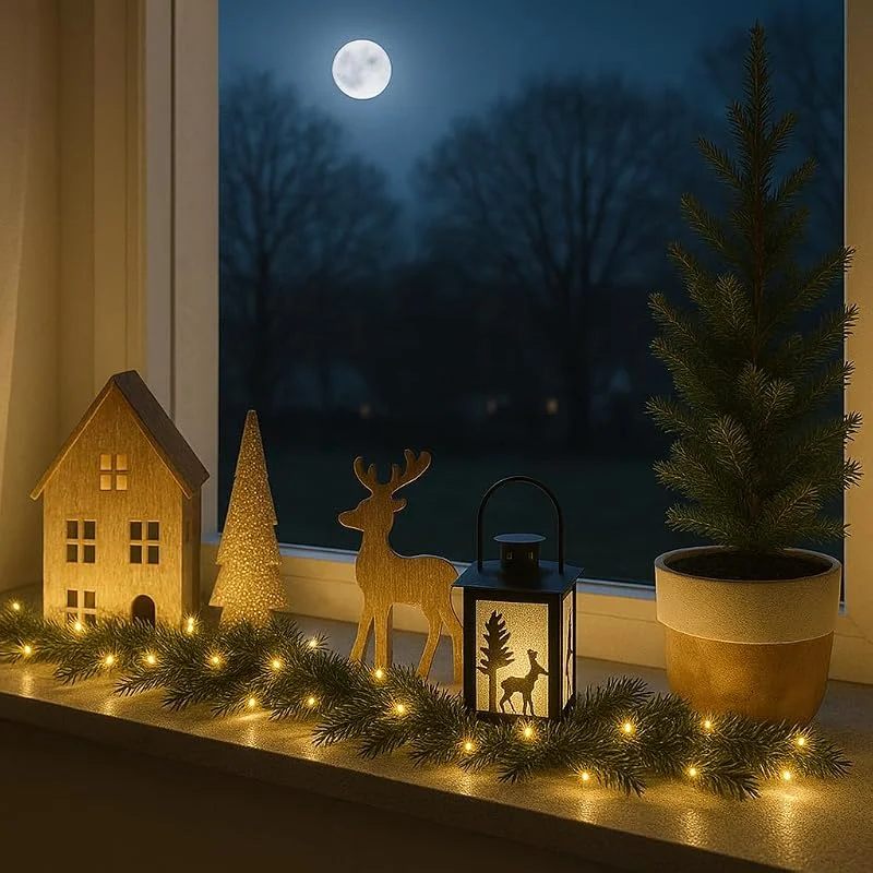 Besuche den shop'n smile ideoon-Store ideoon 2er-Set Wunderbare 100 LEDs Lichterkette 7, 5 m warmweiss – IP44 Wasserdicht, Batteriebetrieben mit Timer für Weihnachtsdeko & Partys Aussen (2) — Weihnachtsbeleuchtung