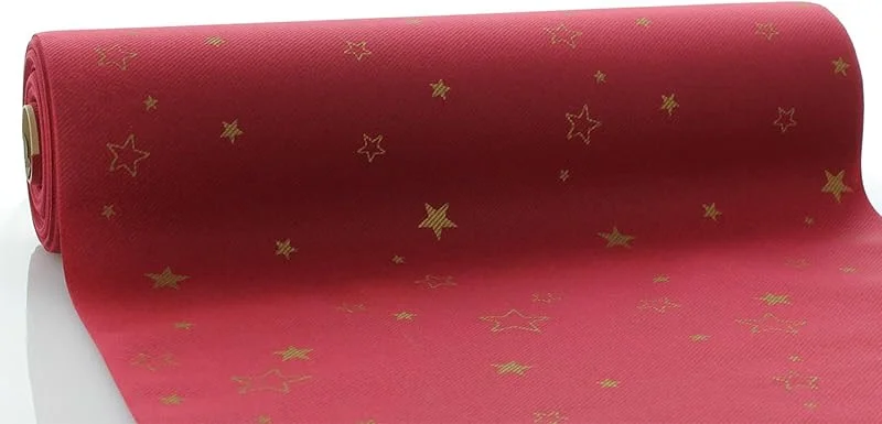 Besuche den Sovie HORECA-Store Sovie HORECA Tischläufer Liam Bordeaux aus Linclass Airlaid, Weihnachtstischläufer stoffähnlich, ideal für Weihnachten & Advent, 40cm x 24m, 1 Stück — Küche & Haushalt