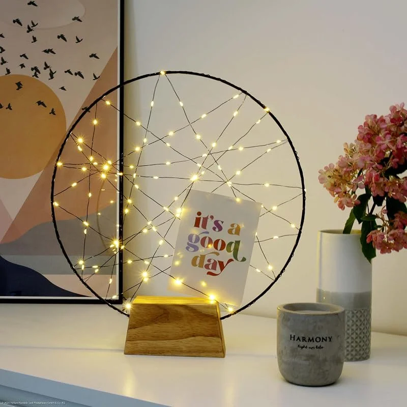 Besuche den hellum-Store hellum LED Traumfänger warmweiß Ø35cm, Timer, Fernbedienung & Trafo innen — Weihnachtsdeko