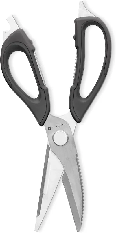 Besuche den Vitility-Store VITILITY Multifunktions-Schere, Ideal zum Schneiden von Papier, Plastik und Fleisch, Mit Abnehmbaren Klingen als Flaschenöffner und Schraubendreher, Inklusive Magnetischer Halterung zur Aufbewahrung — Wein und Festtafel