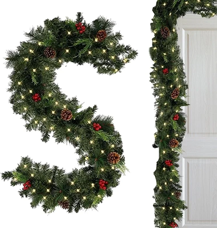 Marke: Générique Générique Weihnachtskiefergirlande, künstliche Tannengirlande, rote Beeren — Weihnachtsdeko