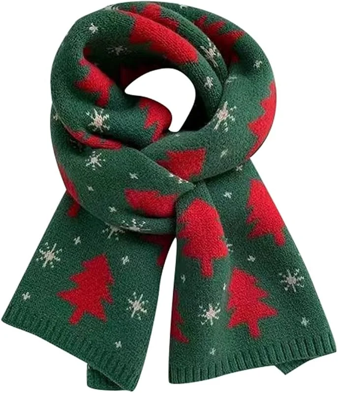 Marke: Generisch Generisch Weihnachtsschal - warmer Schal mit Winter-Motiv für Damen und Herren Winter Schals & Tücher für Damen Reversibel Kaschmir Schal Wendbarer Schultertuch — Weihnachtsmode