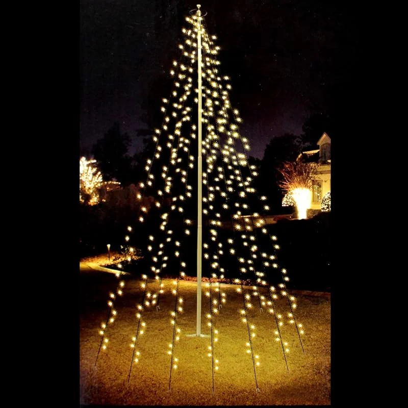 Marke: Self Import Agencies Unbekannt LED-Vorhang für den Außenbereich, für Bäume, mit 192 LEDs, Schwarz, 5 m, 71714 — Weihnachtsbeleuchtung