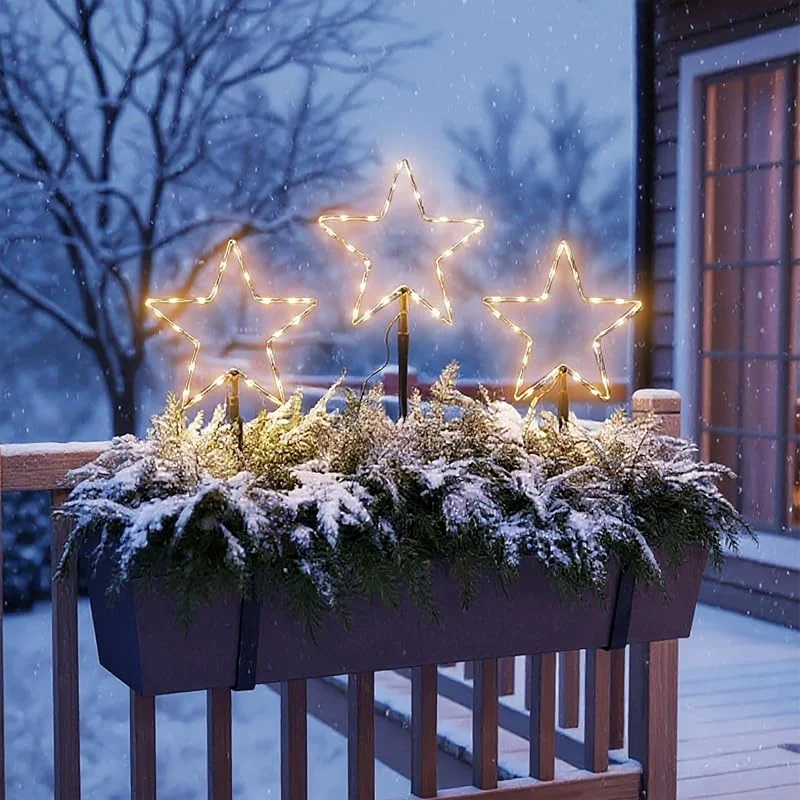 Besuche den Spetebo-Store Metall Leuchtstern Gartenstecker 3er Set schwarz 60 LED mit Timer - 30 cm - Weihnachts Beetstecker Soft Gold beleuchtet mit Erdspieß batteriebetrieben - Weihnachten Advent Deko Beleuchtung für Außen — Weihnachtsbeleuchtung