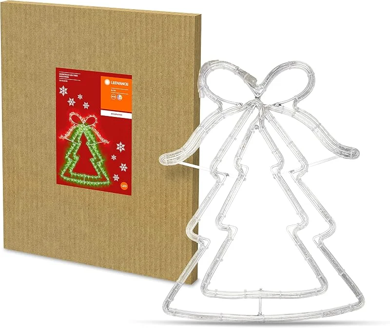 Besuche den LEDVANCE-Store Ledvance Christmas LED Weihnachtsbaum, Dekorative Weihnachtsbeleuchtung für Innen und Außen, als Fenstersilhouette oder Gartenbeleuchtung, Warmweiß (3000K), Schutzklasse IP65, 470mm x 640mm x 13mm
