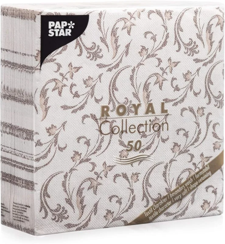 Besuche den PAPSTAR-Store Papstar 85004 Servietten, Tissue, Braun, 7.8 x 20 x 20 cm, 50 Stk. — Geschenkverpackung