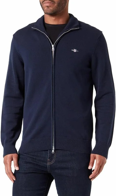 GANT Herren Casual Cotton Zip Cardigan Strickjacke — Weihnachtsmode